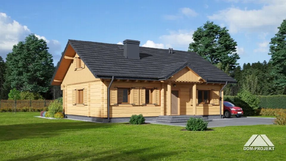 Single-storey log houses